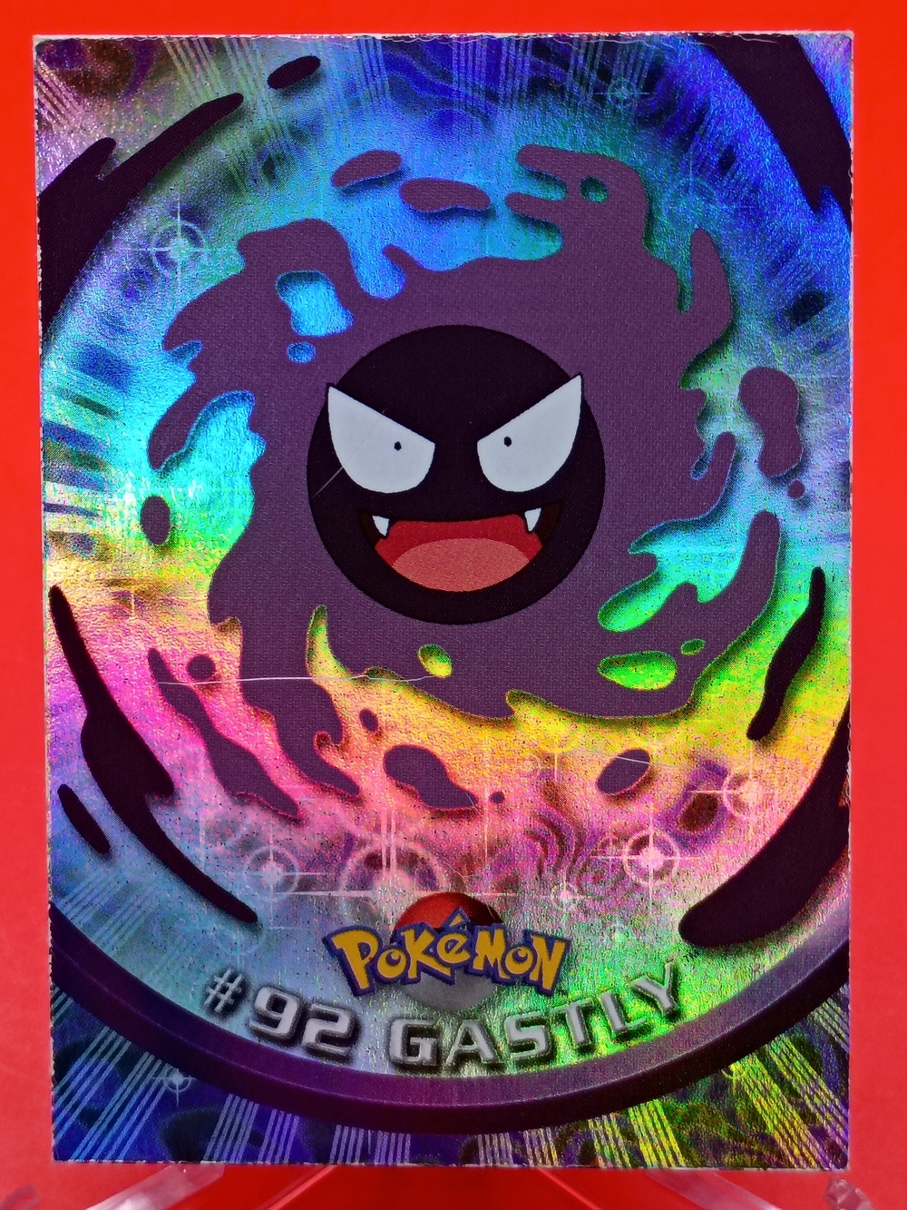 Gastly #92 Topps TV Animation Edition Rainbow Foil Holo MP Vintage Pokemon